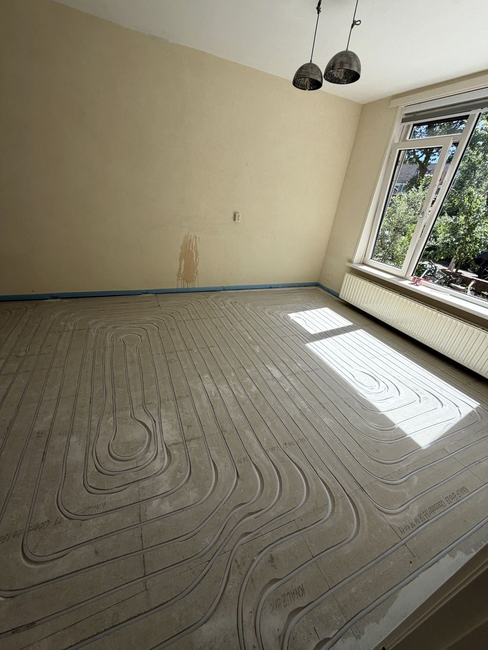 Vloerverwarming infrezen in knauf brio